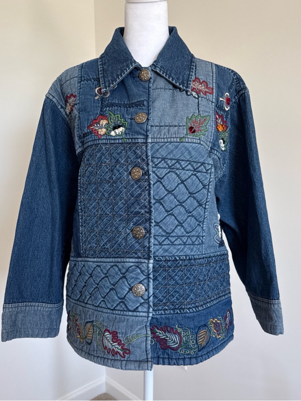 KEREN hart Blue Denim Shirt with Label Detail